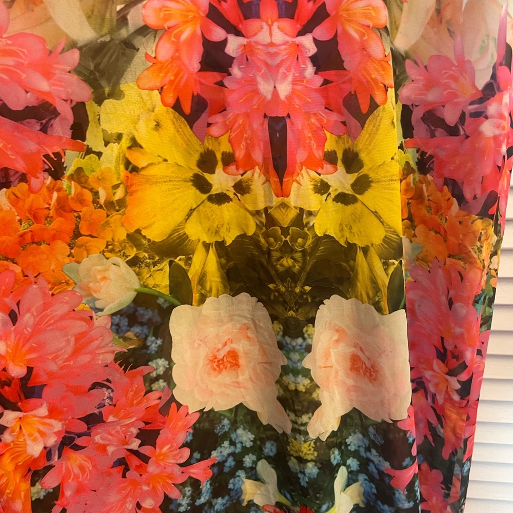 Bright & Vibrant Sheer,Unlined Floral Maxi Tank Dress, Side Zip. Stunning! - Picture 9 of 13